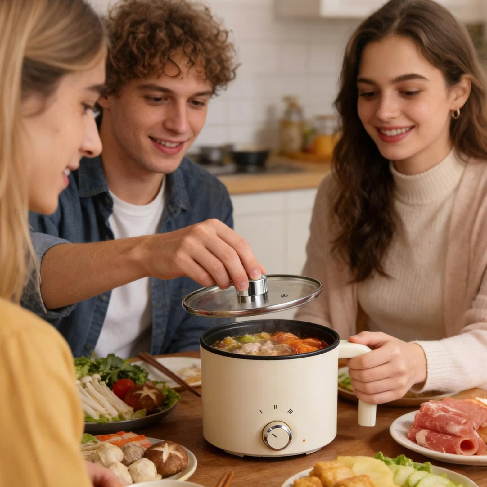 Pentola elettrica per dormitorio, protezione dal surriscaldamento, zuppa uova porridge