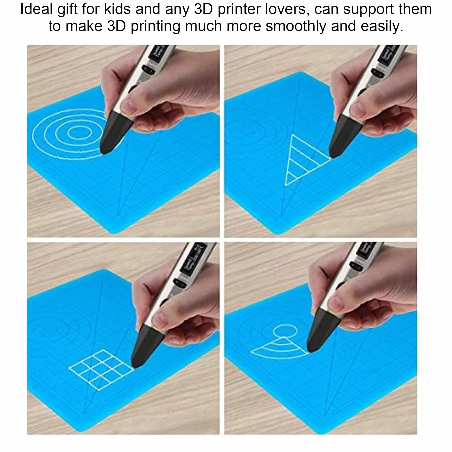 Tappetino in Silicone per Stampa 3D con Tappi per le Dita, Design 3D Flessibile