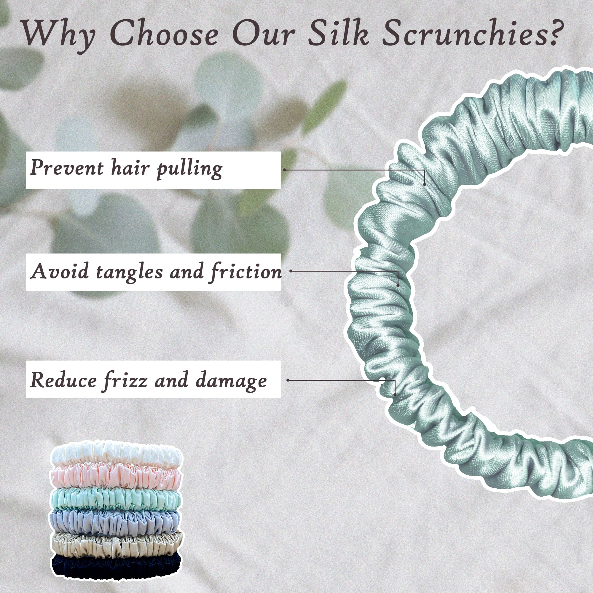 Mulberry Silk Slim Hair Scrunchies