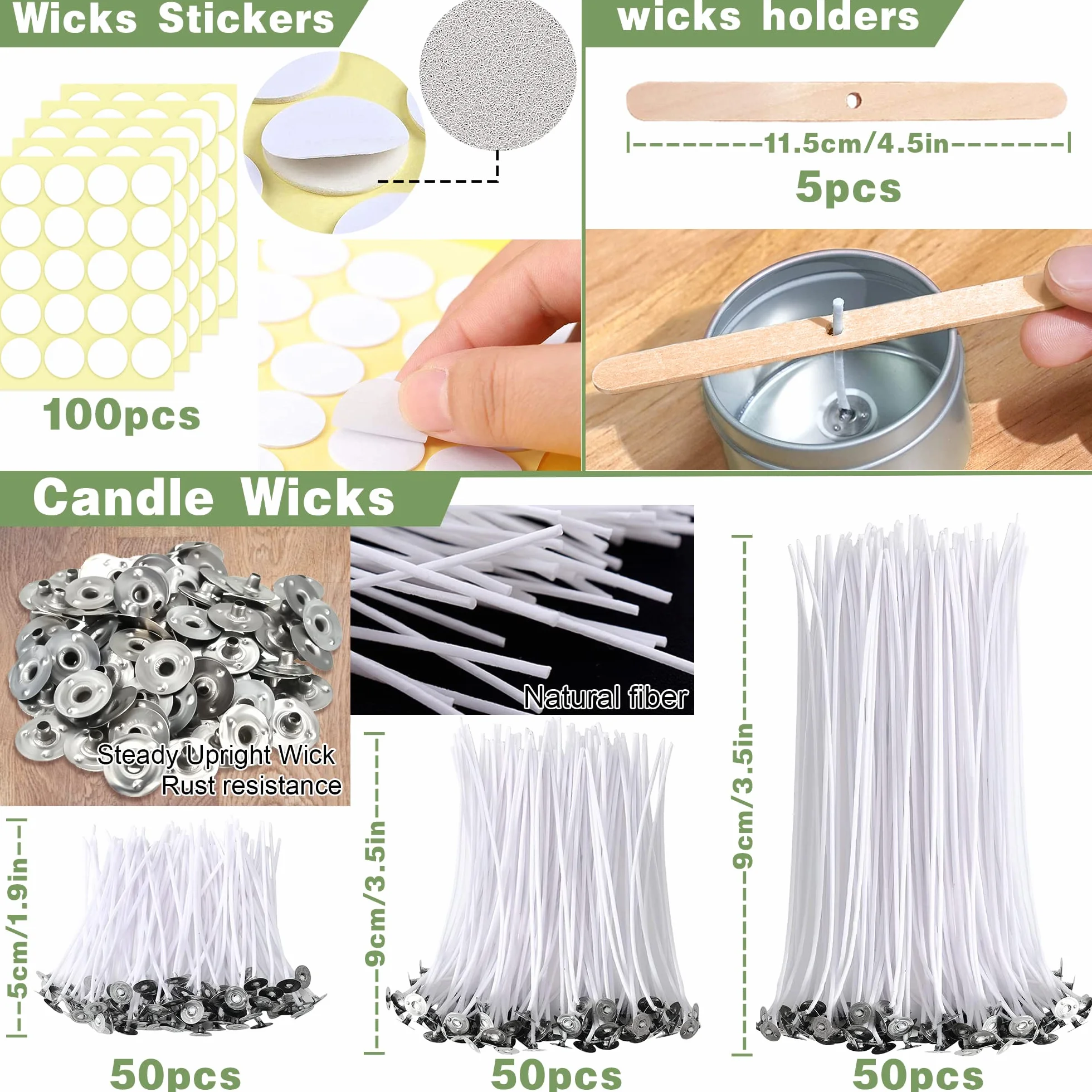 Kit Candele Fai Da Te, Kit per Fare Candele per Adulti Principianti con Cera Soia, Stoppini e Adesivi