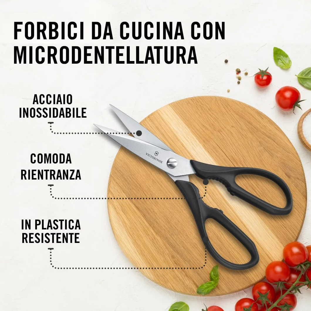 Victorinox Forbici da Cucina Universali in Acciaio Inox Nere