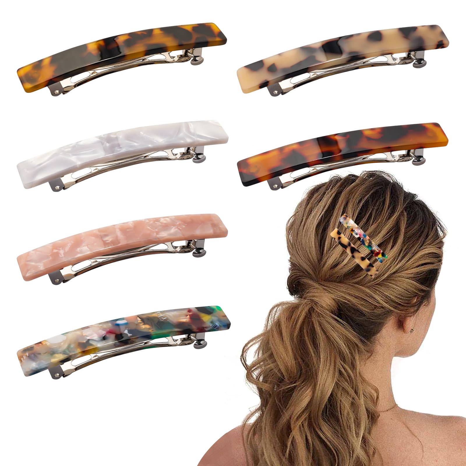 Acetate Tortoiseshell Hair Barrette Set