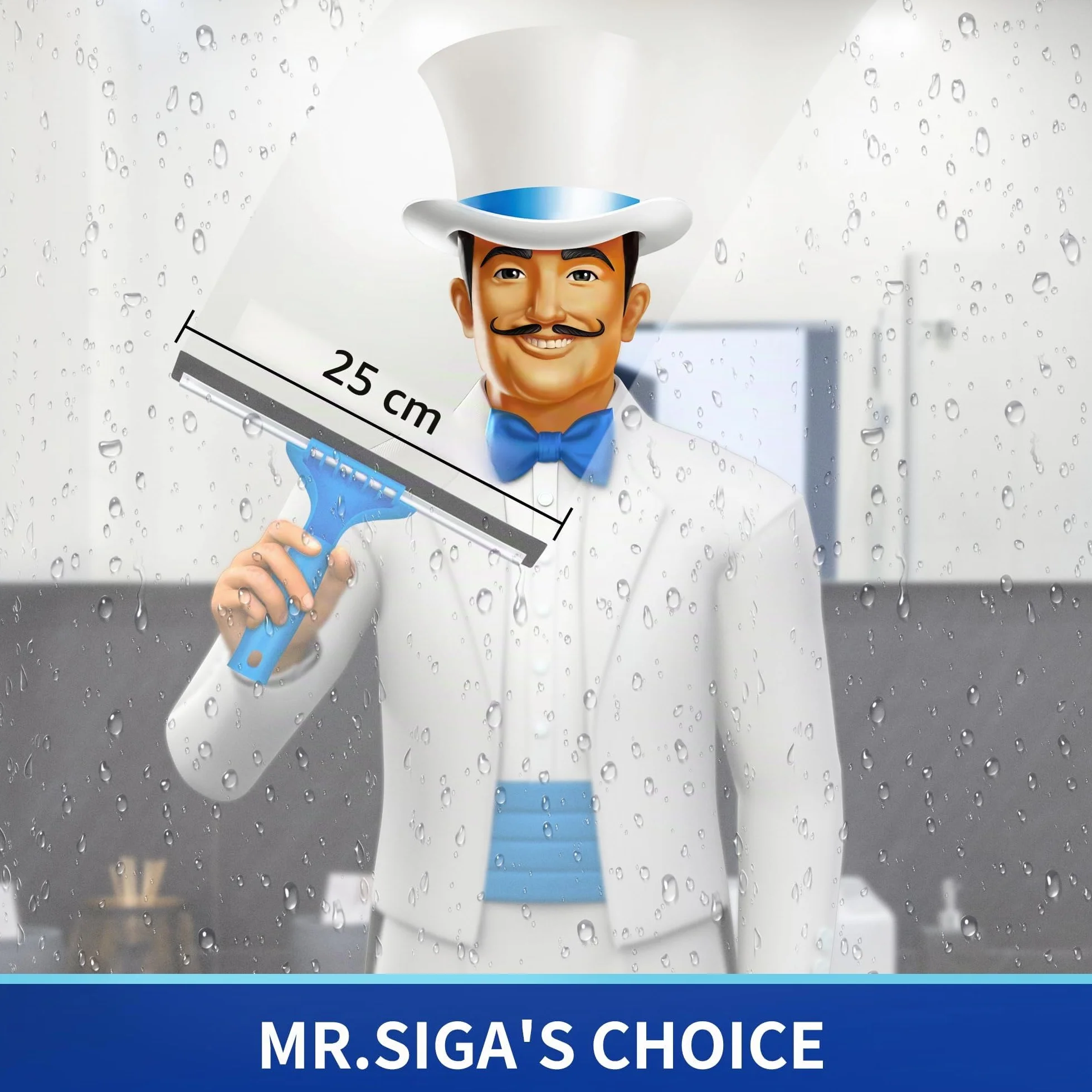 MR.SIGA Combo per la pulizia dei vetri - Tergivetro e lavavetri in microfibra, dimensioni: 25 cm