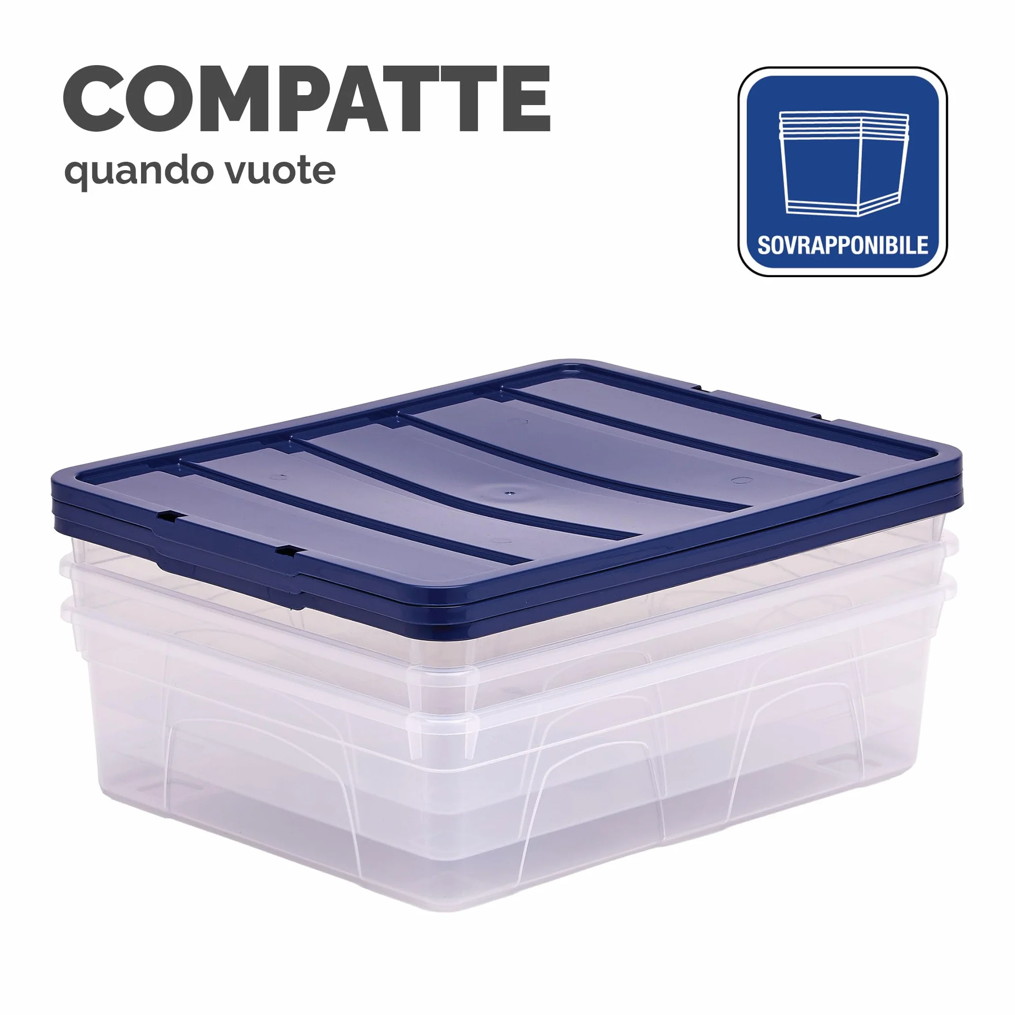 Bankers Box scatole in plastica 12L confezione da 3 impilabili coperchio anti polvere 11x32x40cm