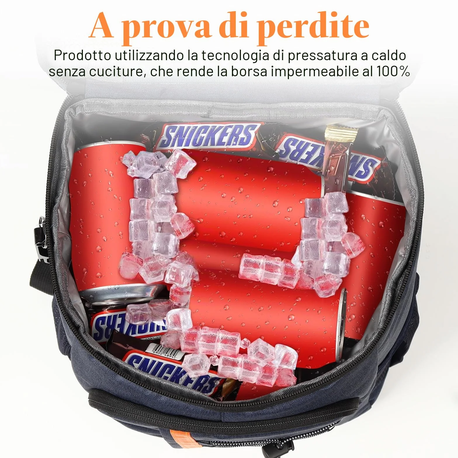 Borsa termica 28 l, zaino frigo grande, borsa frigo pieghevole, per viaggi e picnic