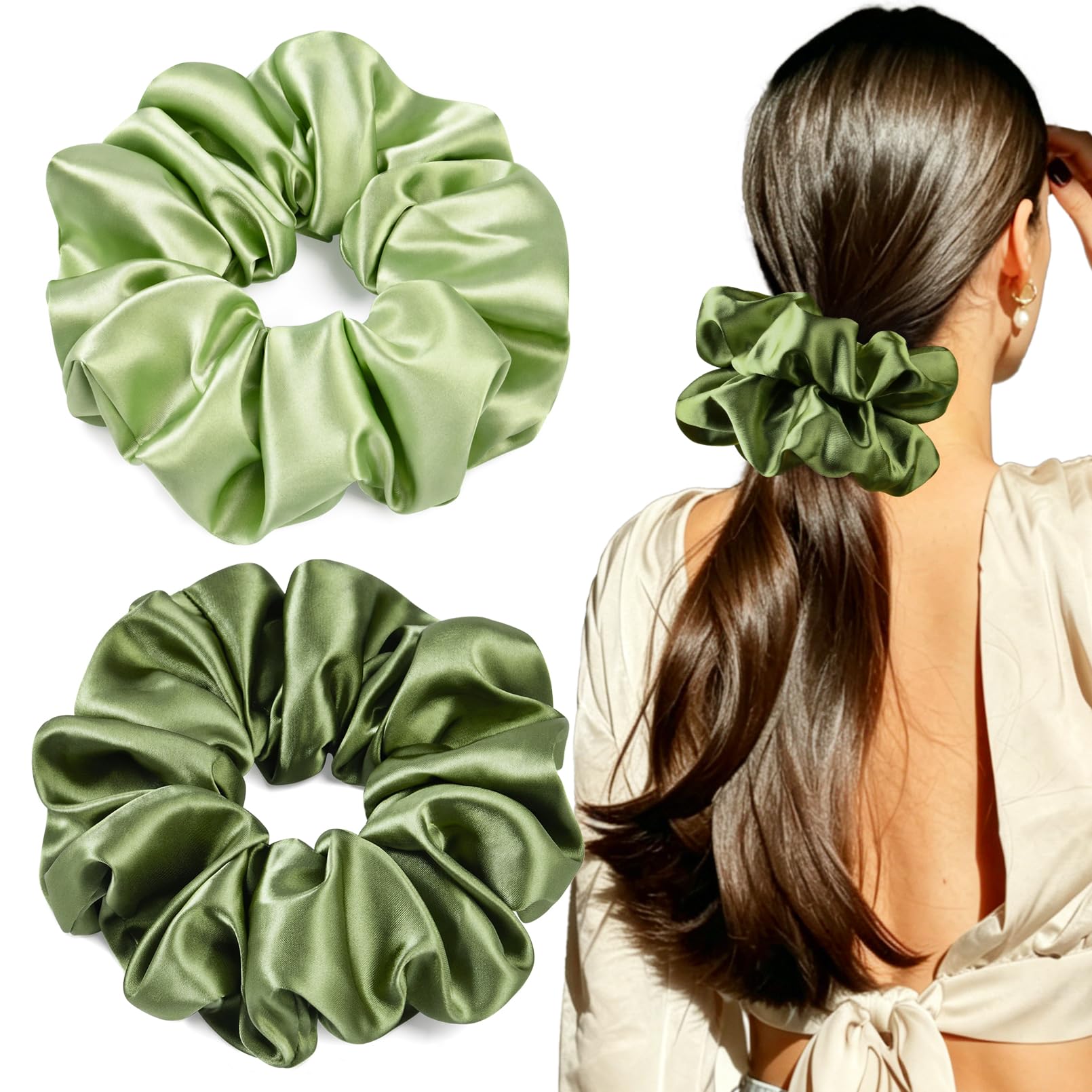 Luxe Oversized Satin Scrunchie Duo