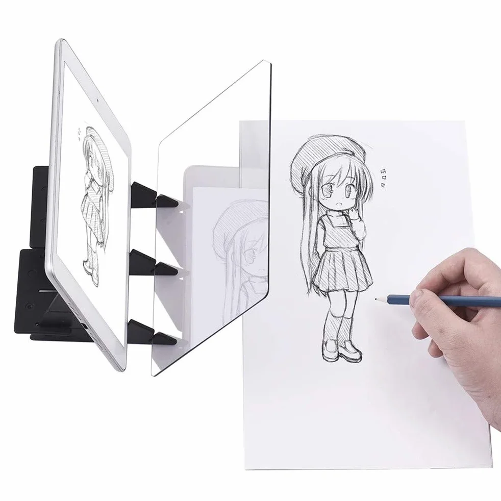 Ottica Reflection Drawing Board Tracing Tavolo da Disegno Specchio Sketch Tracer Arte Strumento Stencil