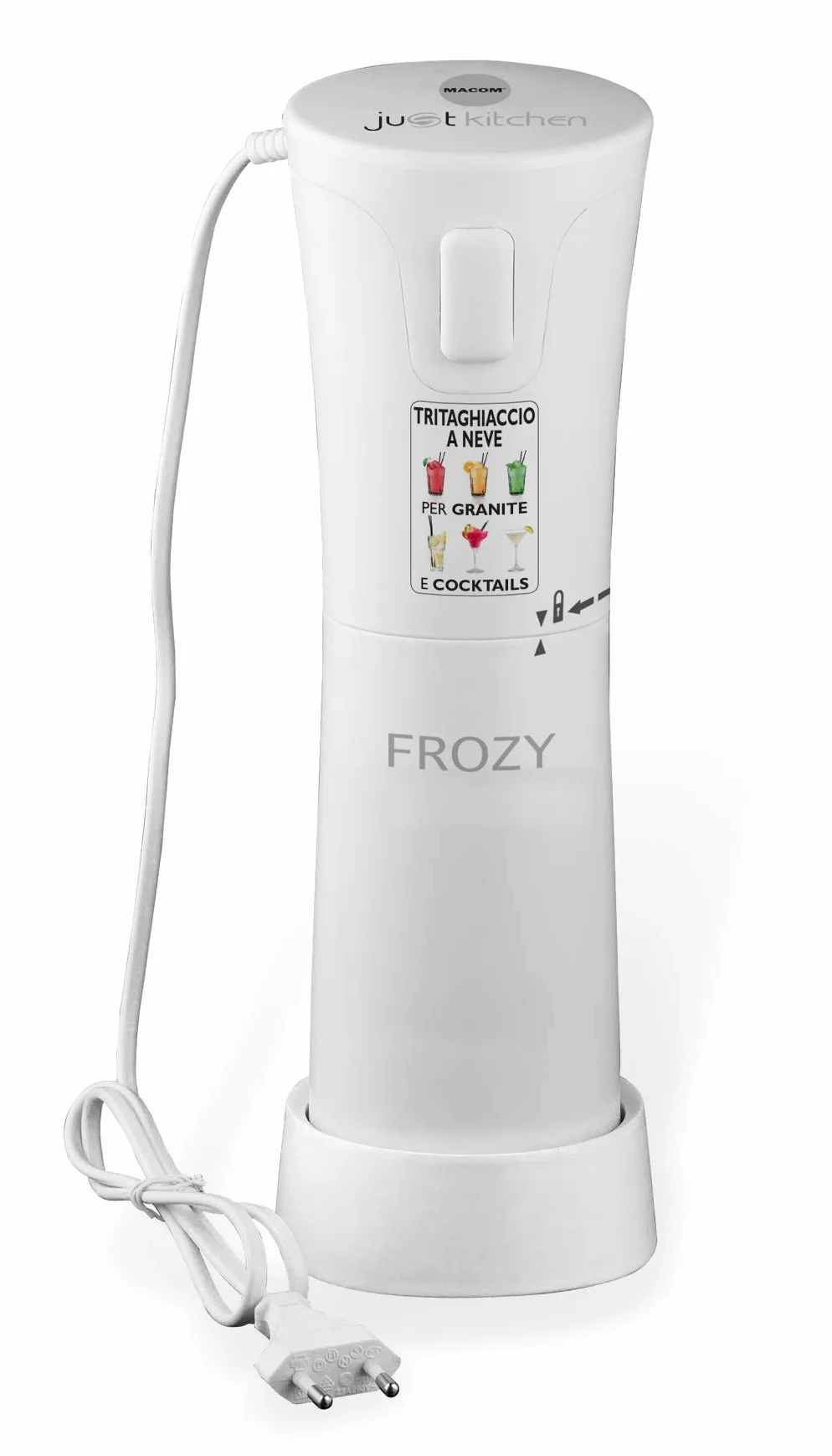 Macom Just Kitchen 861 Frozy Ice Crusher Tritaghiacchio Elettrico 30 W Plastica Bianco