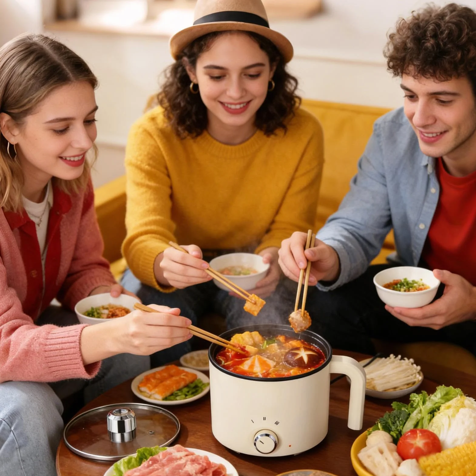 Pentola elettrica per dormitorio, protezione dal surriscaldamento, zuppa uova porridge