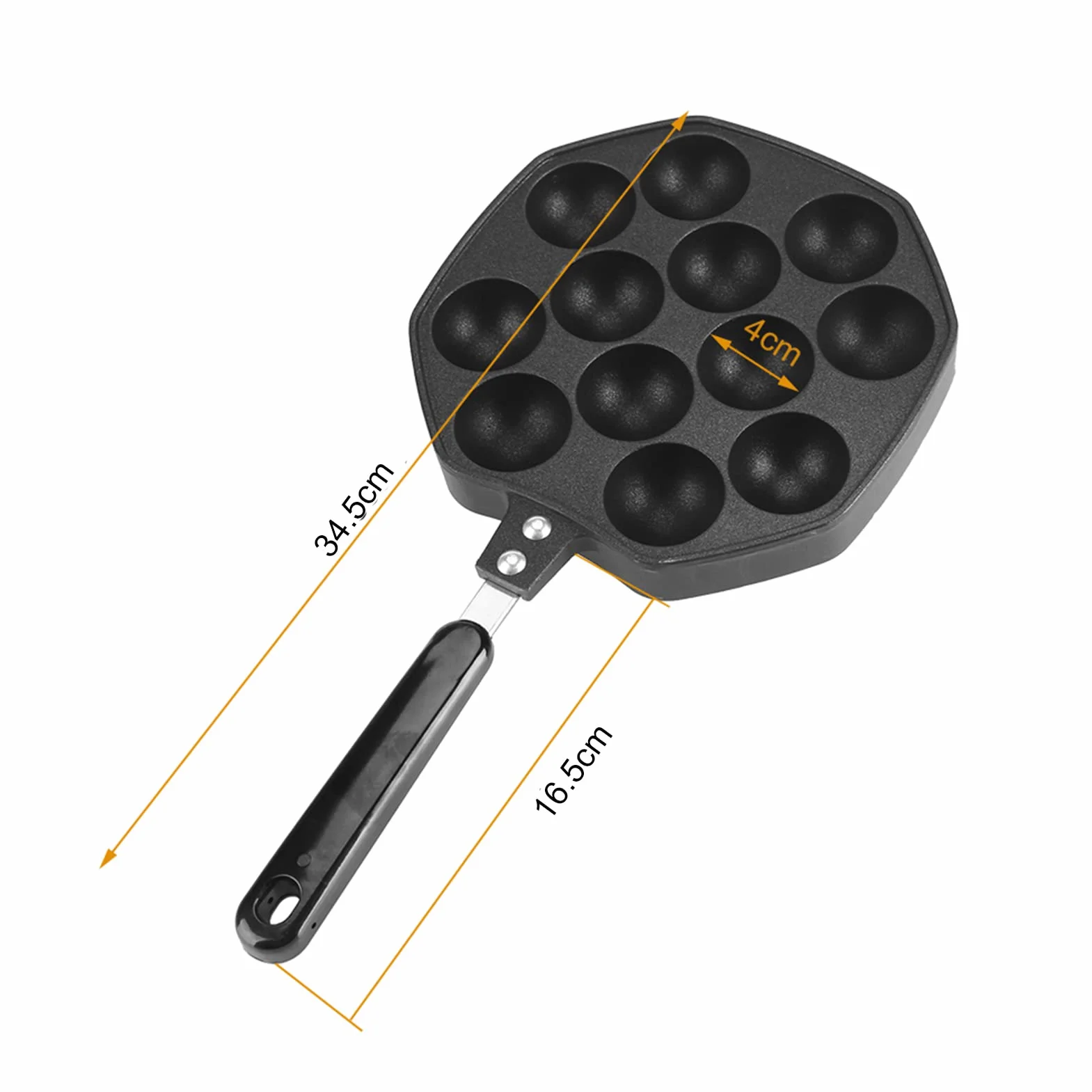 Takoyaki Maker Pan 19 fori in alluminio antiaderente Aebleskiver Ebelskiver