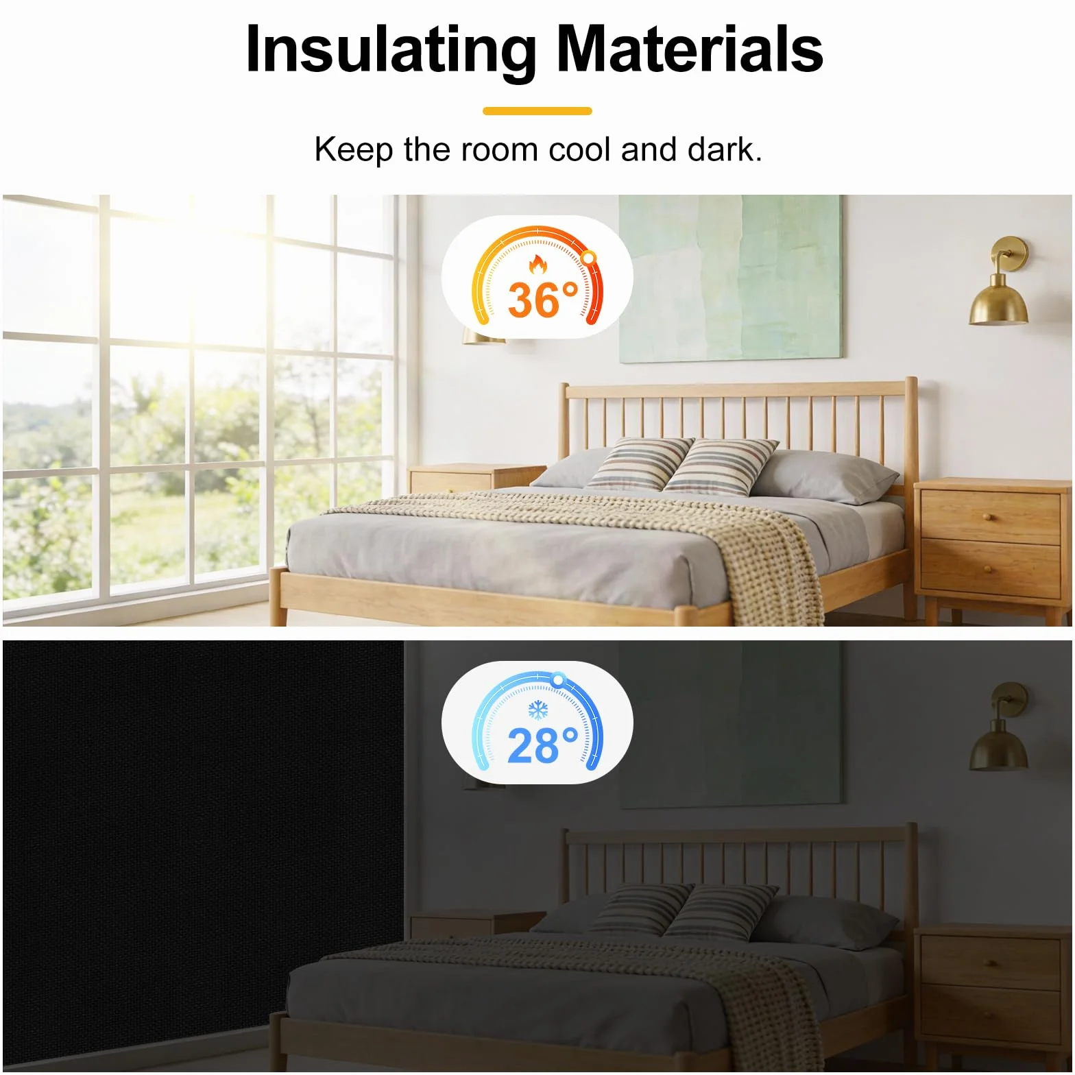 Edonkvi Tenda Oscurante Finestra,Tenda Lucernario Termiche,Telo Oscurante per Interni Senza Fori,Tendina Oscuranti Finestra Materiale di Lino,Tessuto Scuri per Finestre Interno,100% Blackout Curtains