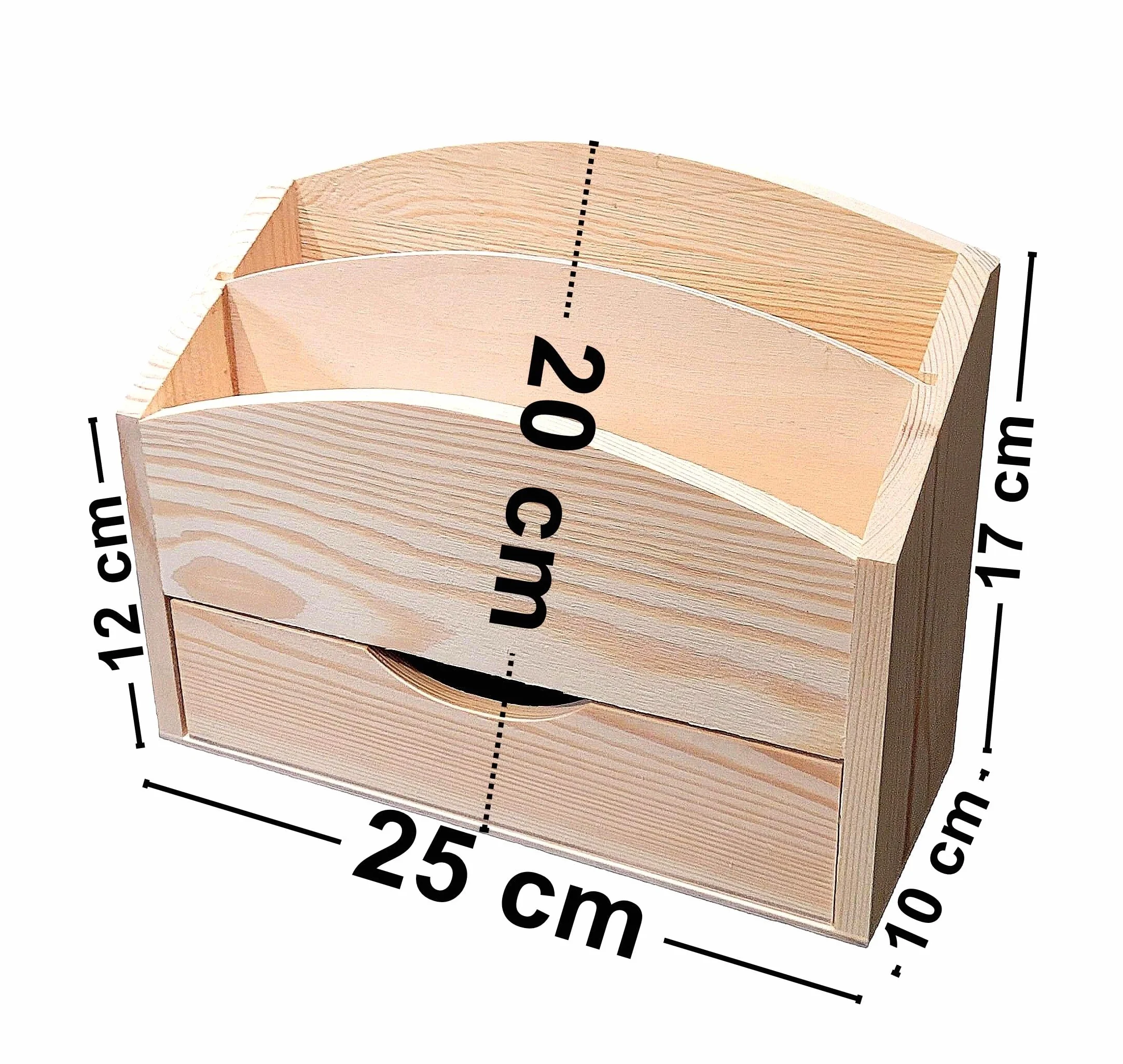 Wooden World - Portalettere in legno Portabuste Portadocumenti pubblicitari Portaoggetti con cassetto