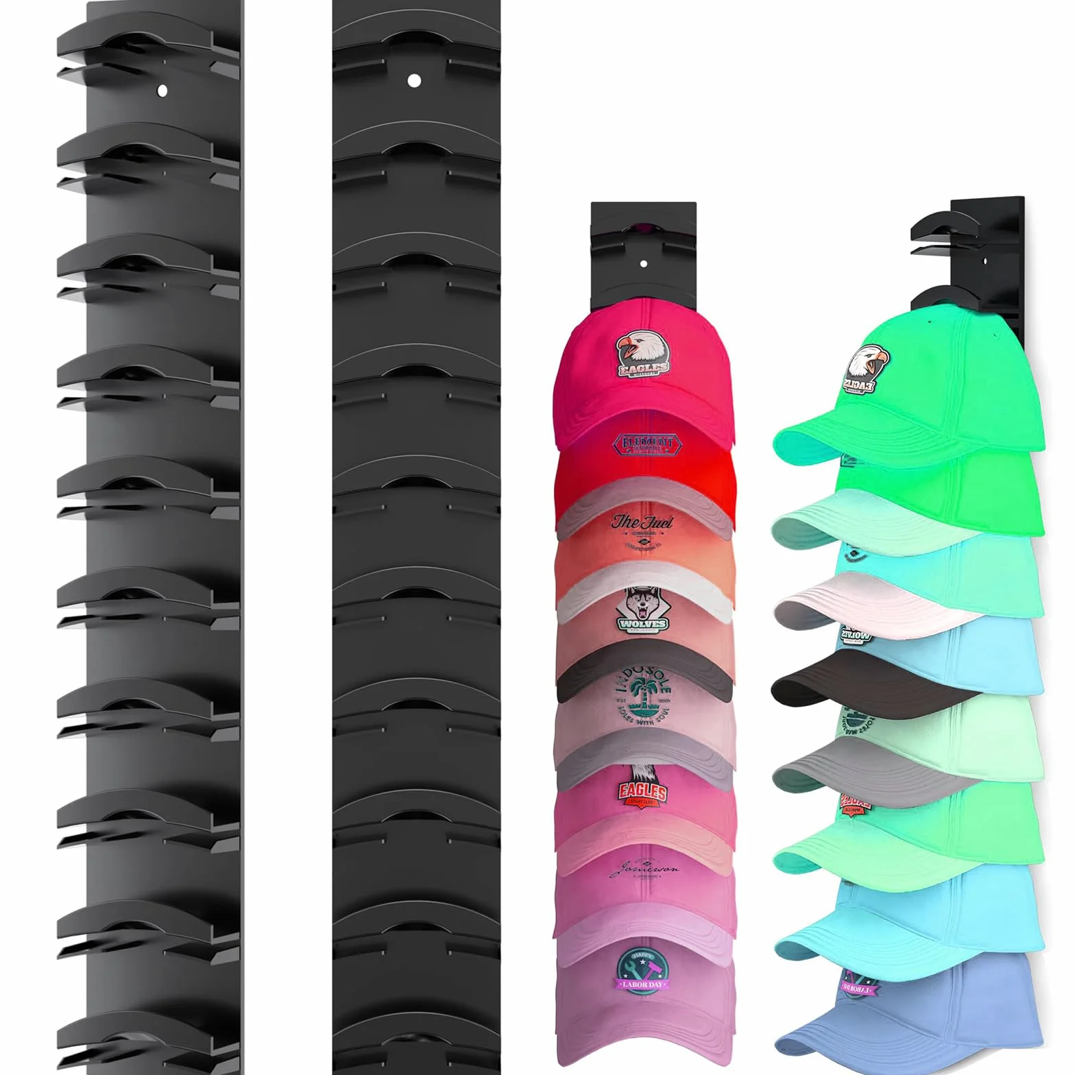 Porta Cappelli 2 Pezzi Appendiabiti da Parete per Cappelli con Adesivo Forte, Fino a 20 Cappelli per Armadio