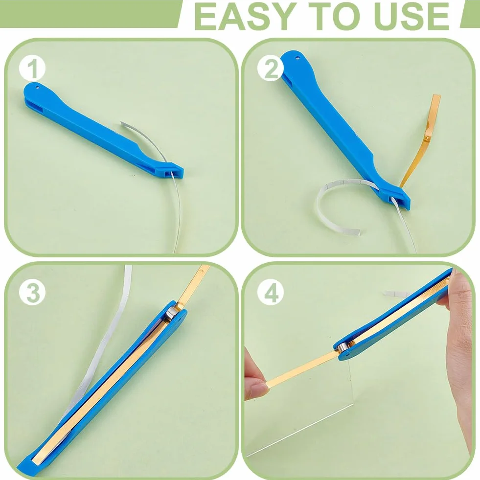 UNICRAFTALE 4 pezzi 4 stili lamina di rame mano Foiler per vetro colorato strumenti di plastica occhiali a mano Foiler occhiali portatile strumento nastro di rame bordo artigianato forniture