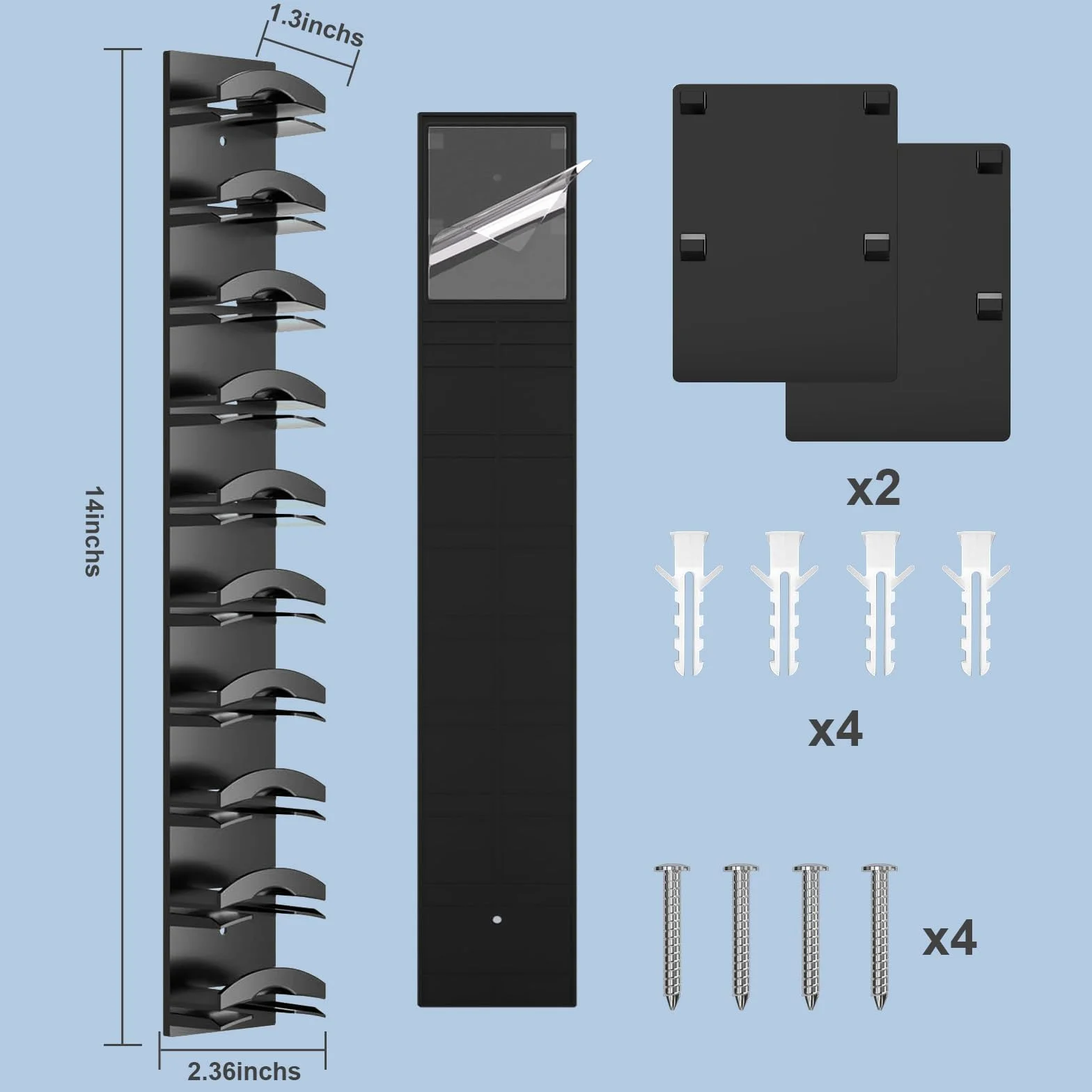 Set da 2 Portacappelli Adesivo per Parete & Porta, Organizzatore per Cappellini da Baseball Capienza 20 Cappelli - Scaffale senza Fori con Cordino Regolabile per Guardaroba