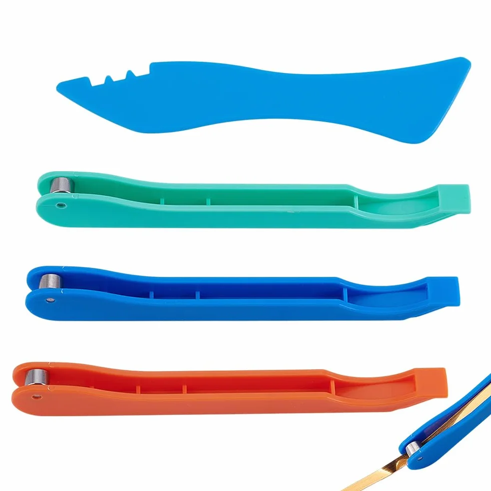 UNICRAFTALE 4 pezzi 4 stili lamina di rame mano Foiler per vetro colorato strumenti di plastica occhiali a mano Foiler occhiali portatile strumento nastro di rame bordo artigianato forniture