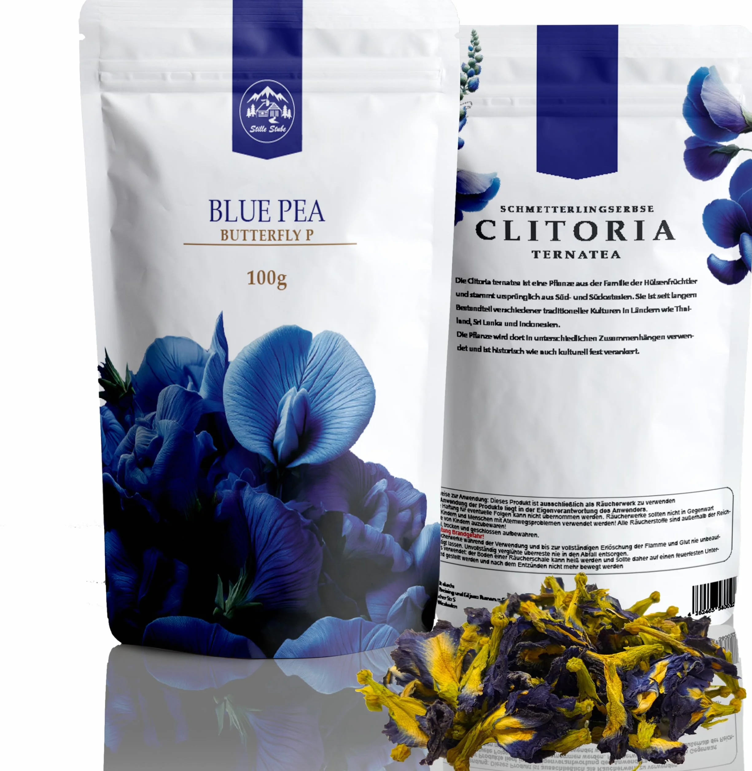 Butterfly P 100 g Blue T | Fiori interi in qualità premium | 100% naturale e non trattata | blu intenso e versatile