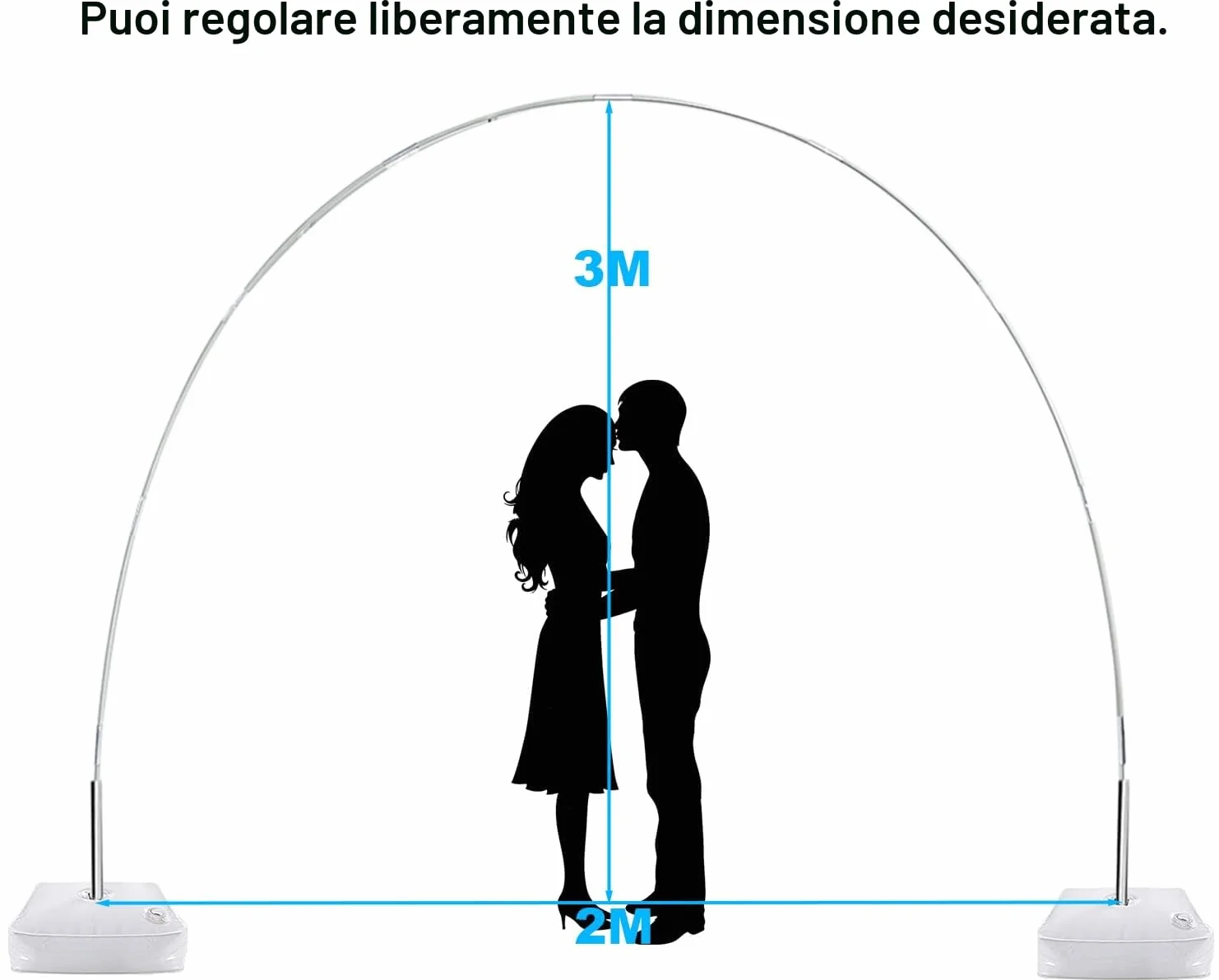 PILIN Kit arco di palloncini riutilizzabile Arco di palloncini bianco 2,3x3,2M regolabile per matrimoni, lauree, compleanni, decorazioni di Natale