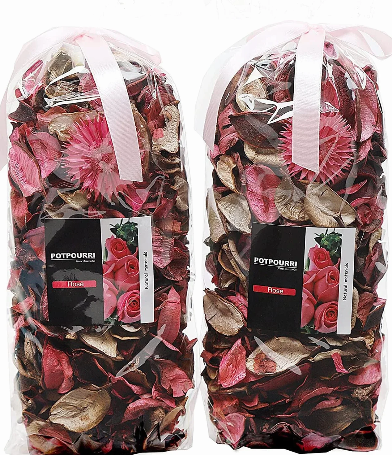 Qingbei Rina Potpourri profumato,Profumo persistente colore rosa,2 Borse,potpourri profumato,Autunno inverno Ciotola e Vaso,profumati decorativi in casa e toilette,San Valentino,Natale,240G