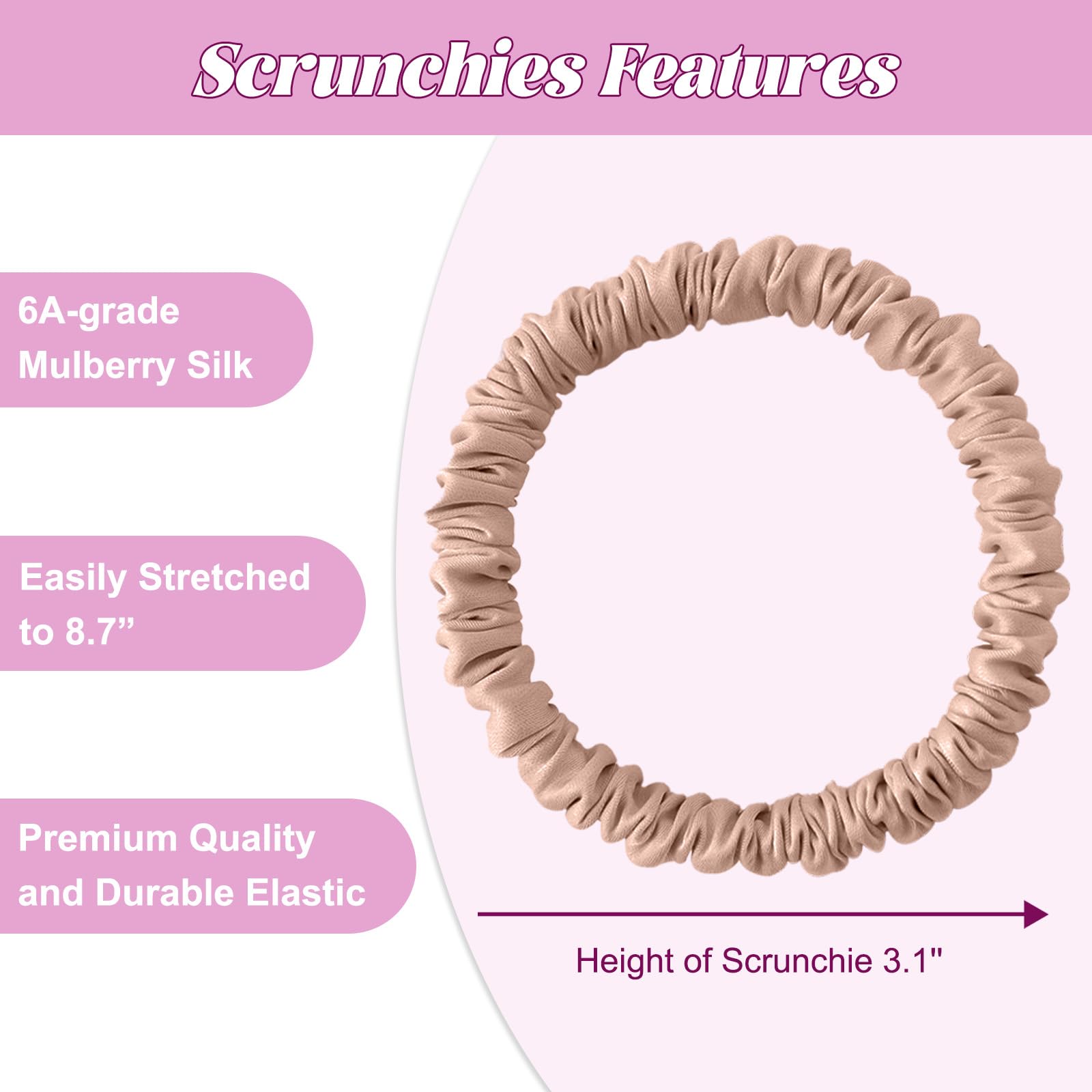 Mulberry Silk Skinny Scrunchies