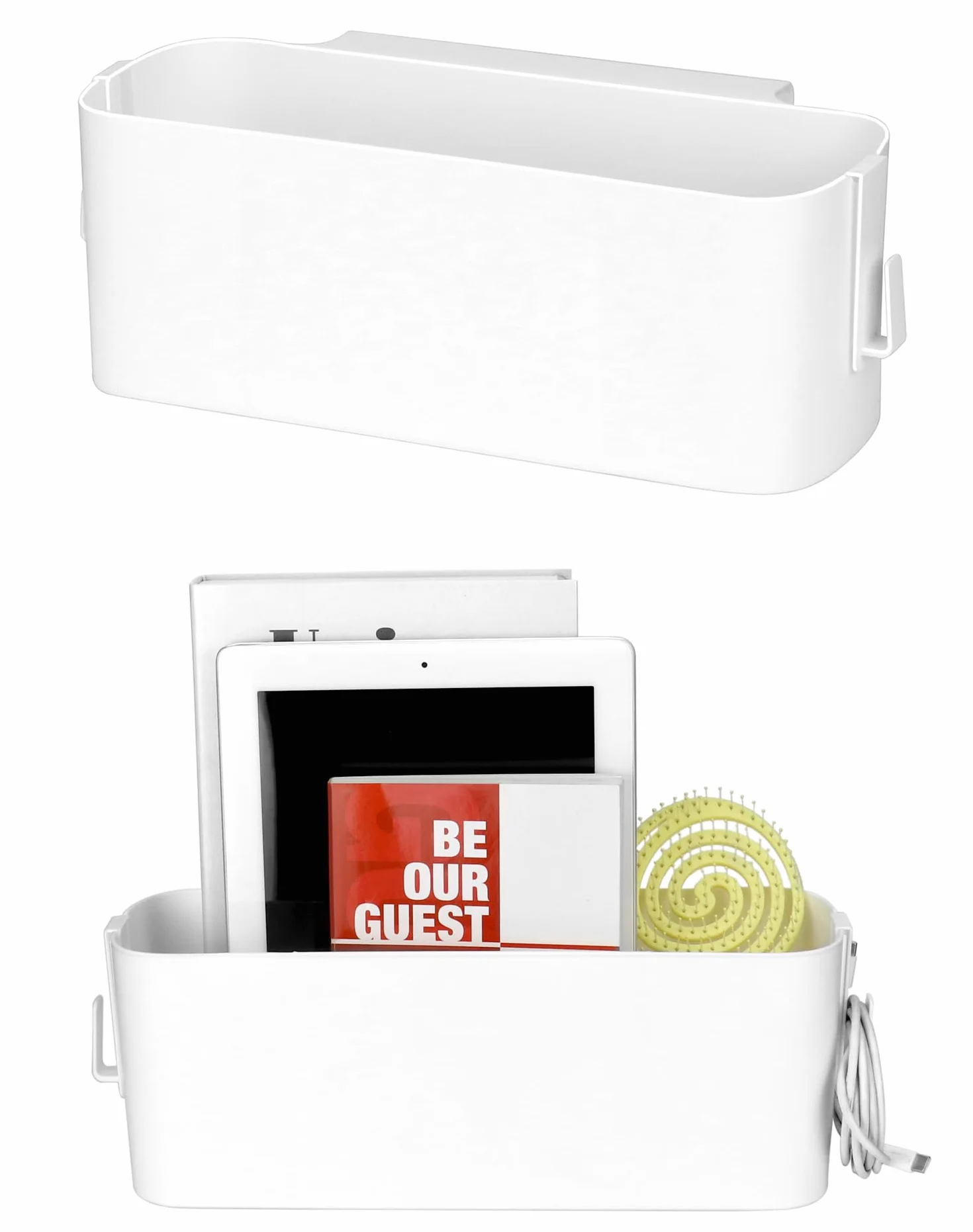 QWORK 2 pezzi cesto portaoggetti da appendere con ganci rimovibili per letto