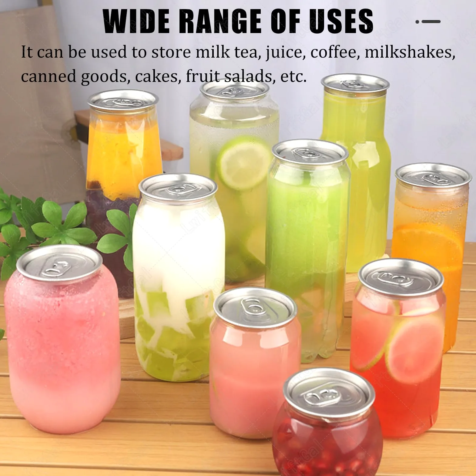 Bicchieri di plastica usa e getta trasparenti con design a prova di perdite e tappi in alluminio per succhi e boba, compatibili con sigillanti automatici per tazze, 500 ml
