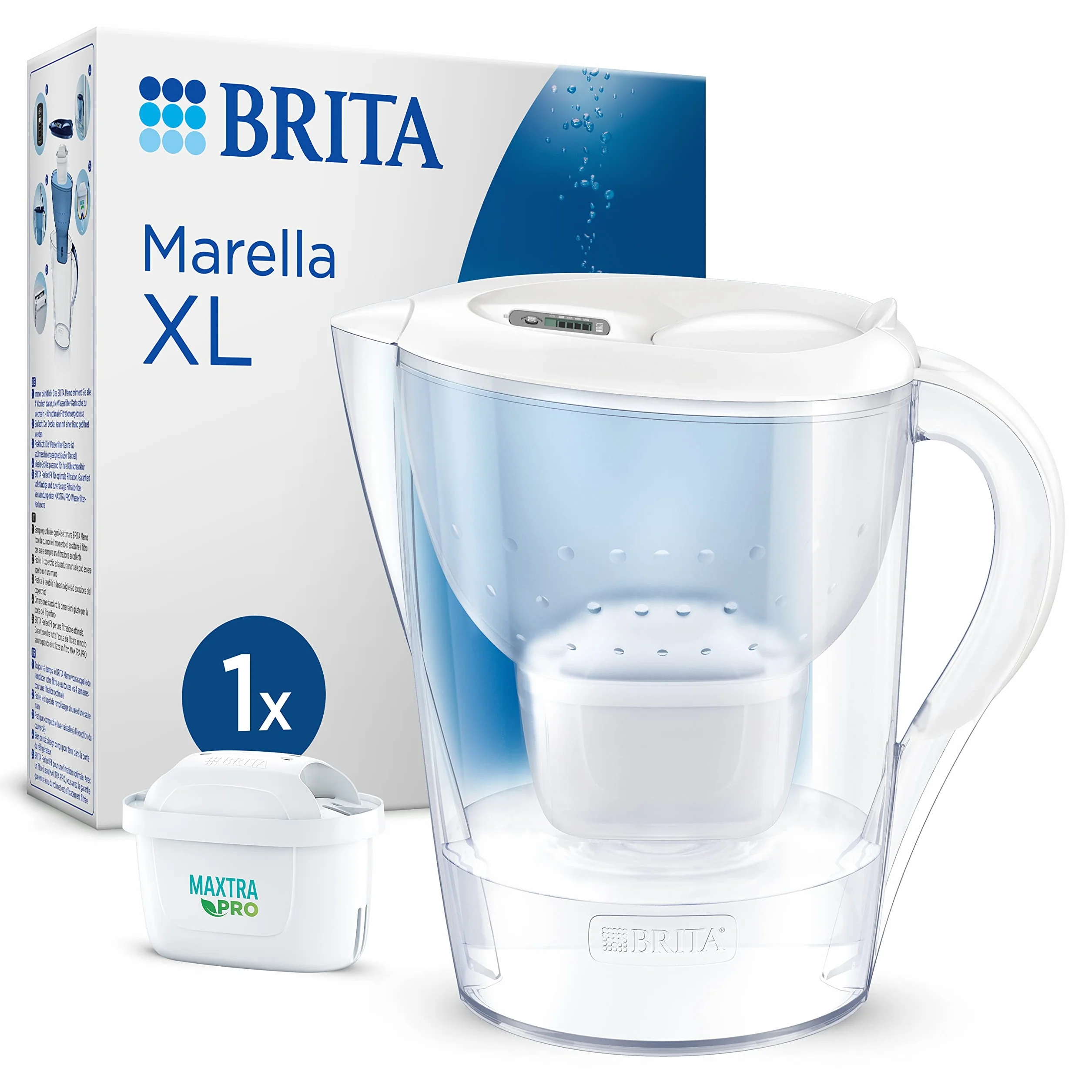 BRITA Marella XL Caraffa Filtrante Acqua 3.5L con Filtro MAXTRA PRO All-in-1