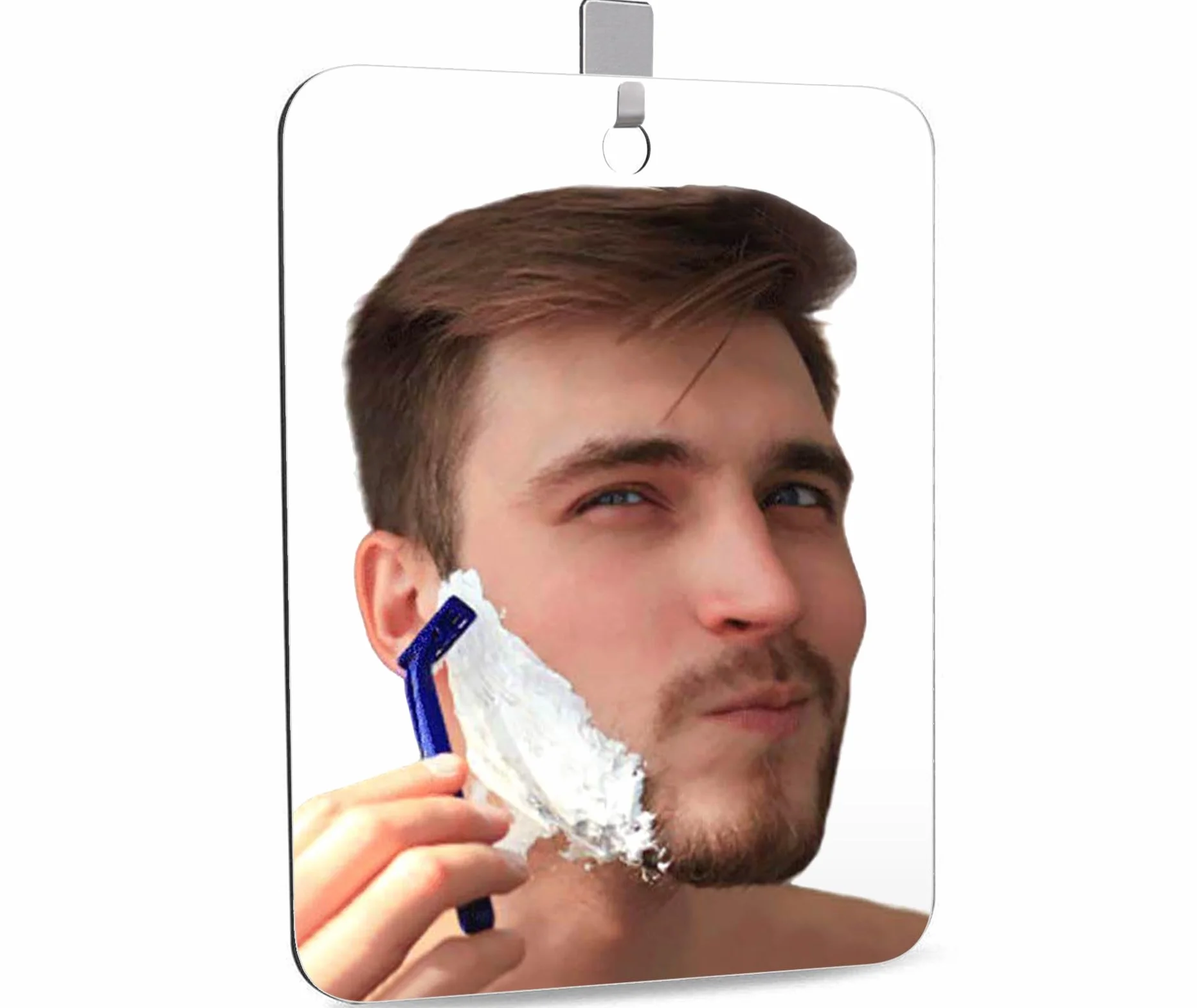 Grande Specchio da Doccia con Ventosa, Radersi Specchio Plastica Specchi Campeggio Viaggio Trucco senza cornice Bagno Specchietto Barba (35x25cm)