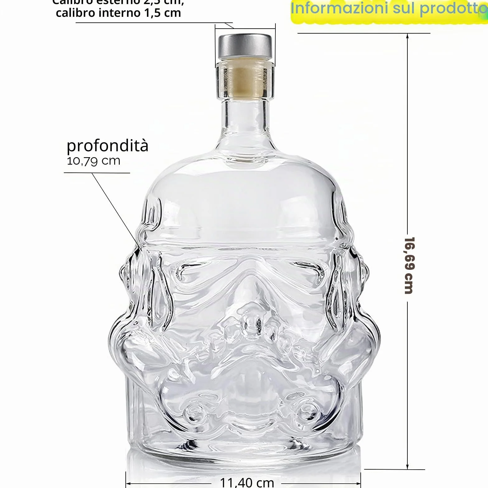 Caraffa da whisky, bicchiere da whisky, caraffa da whisky, per vino, liquore, scotch, bourbon, brandy, 750 ml