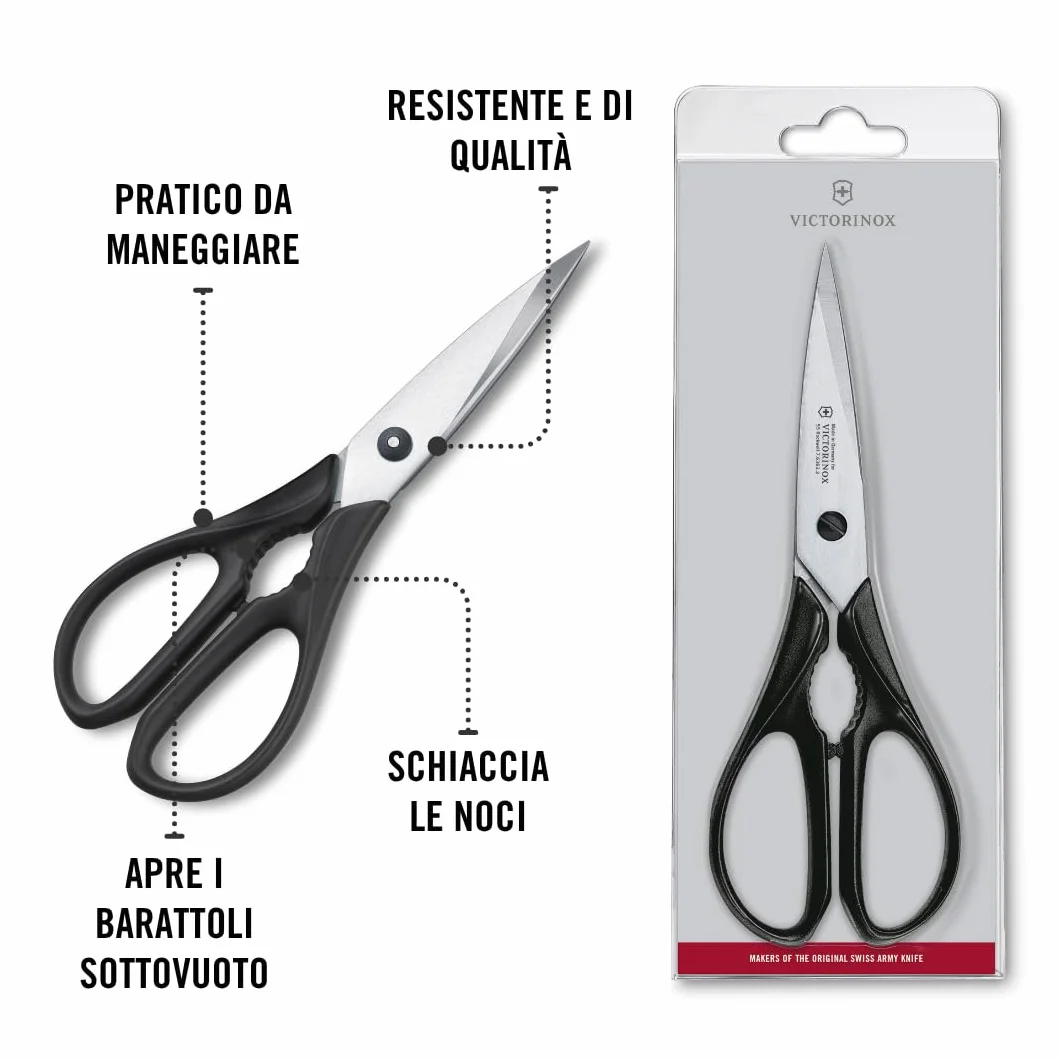 Victorinox Forbici da Cucina Universali in Acciaio Inox Nere