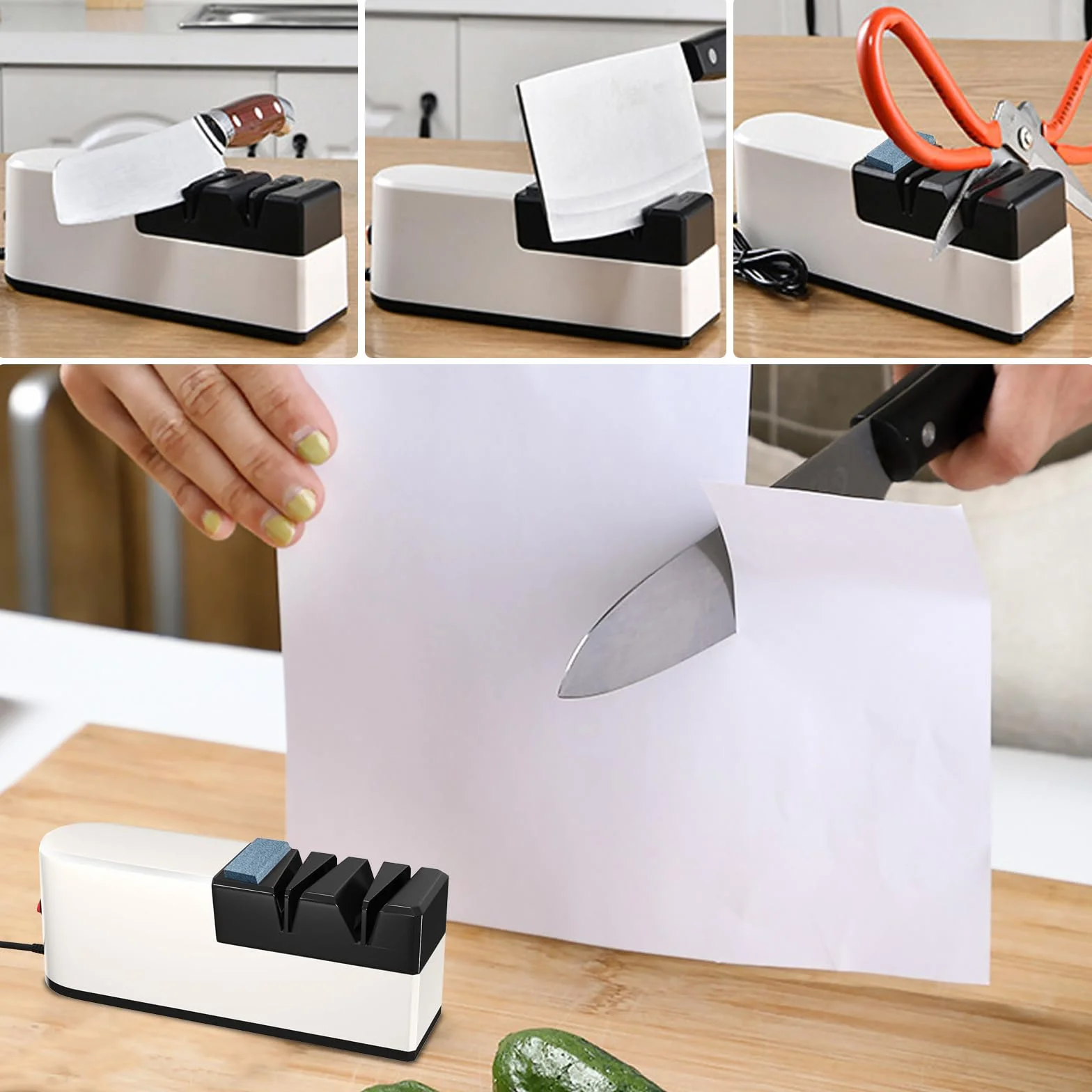 Affilacoltelli Professionale Elettrico, Affilatore per Coltelli da Cucina e Forbici