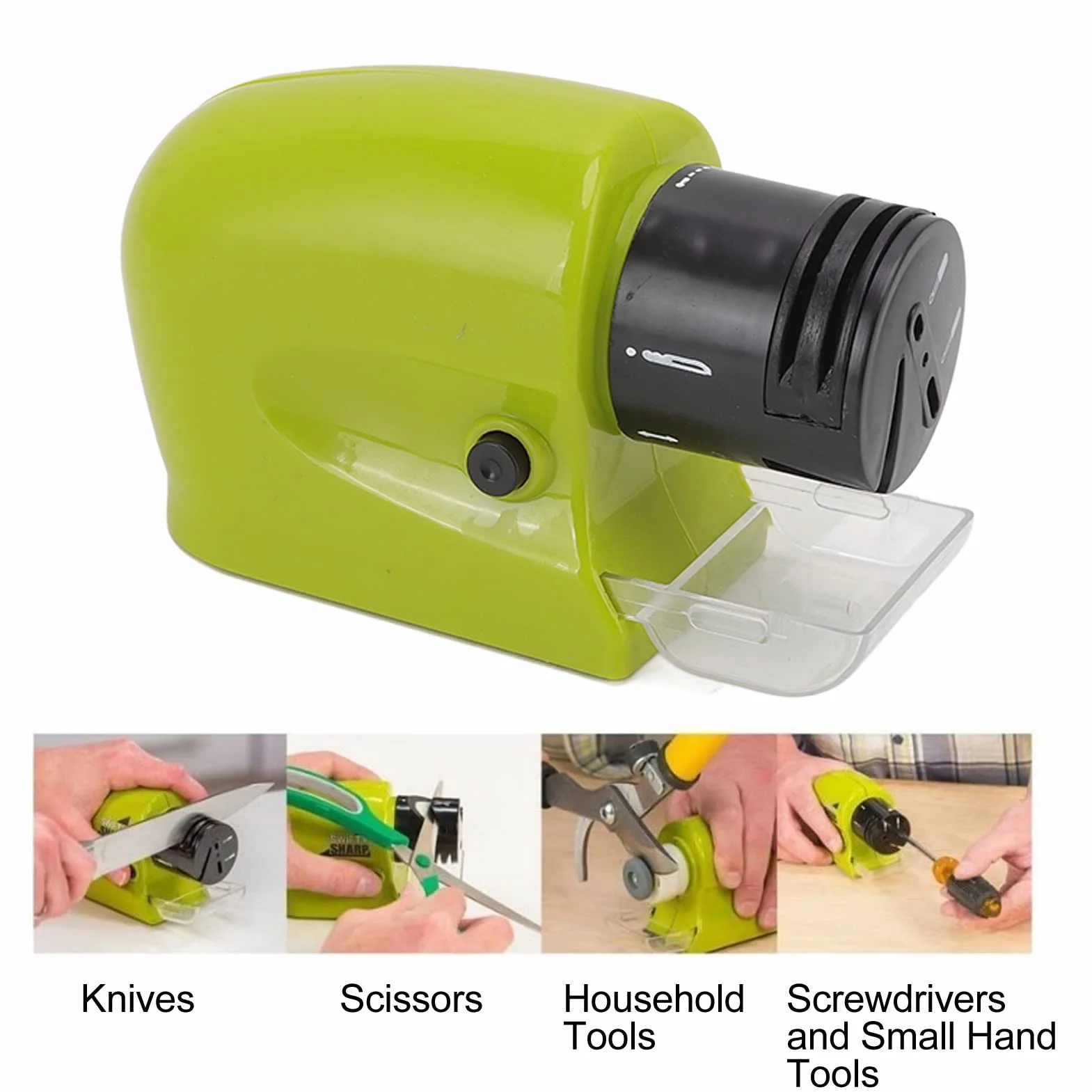 Automatic Electric Knife Sharpener Swifty Sharp Black Quick Sharpening Tool for Kitchen