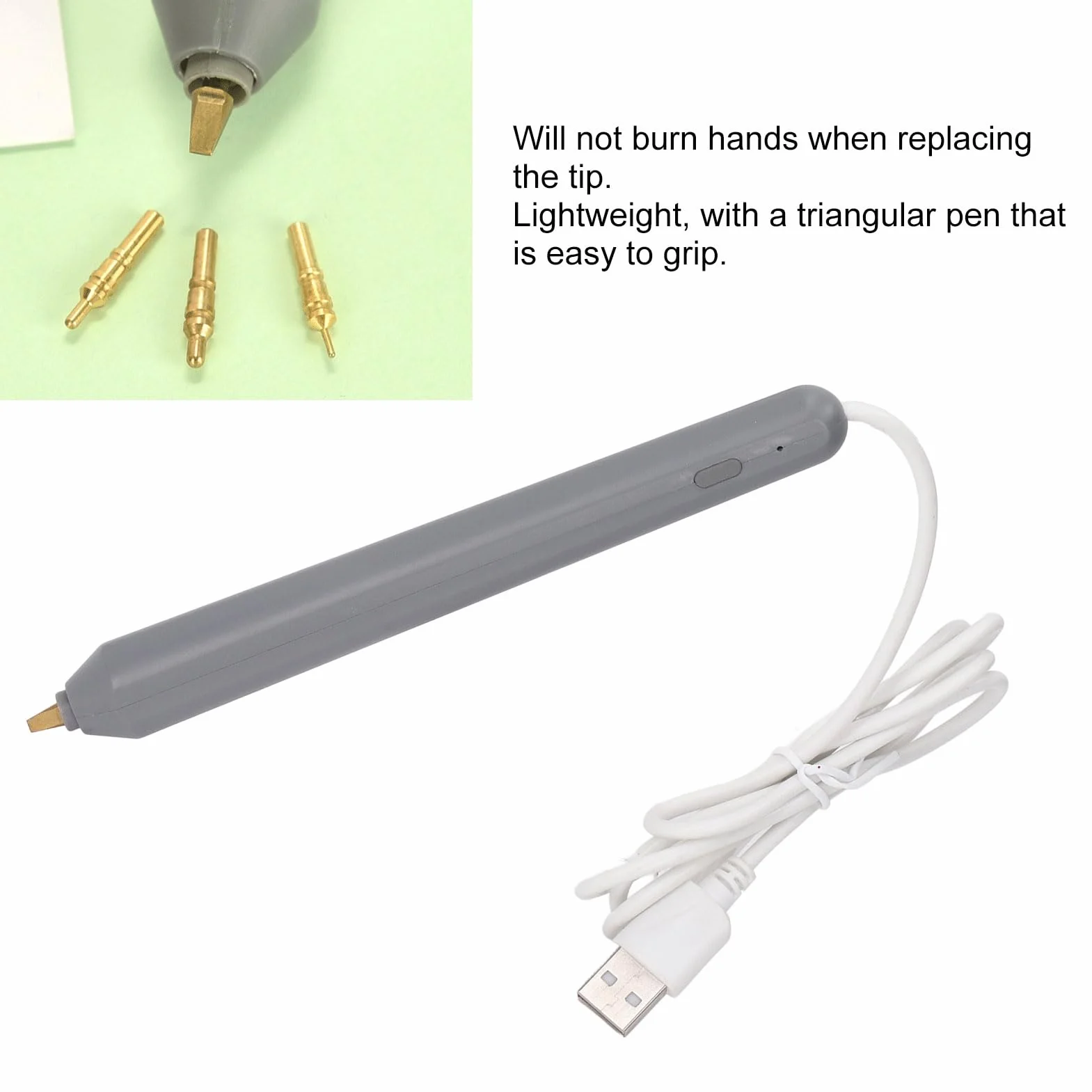 Penna Hot Foil a Caldo con USB, Bold Tip Foil Quill Freestyle, 4 Punte per Penna Riscaldante, Strumento Caratteri Dorati a Mano