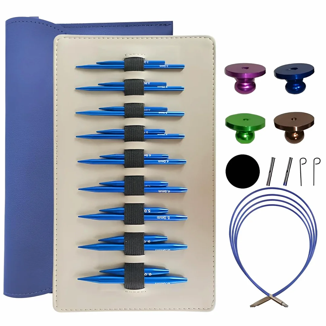Set di Ferri Da Maglia Circolari Intercambiabili, 9 Paia, Set Uncinetto Professionale, Per Principianti E Adulti, Unisex