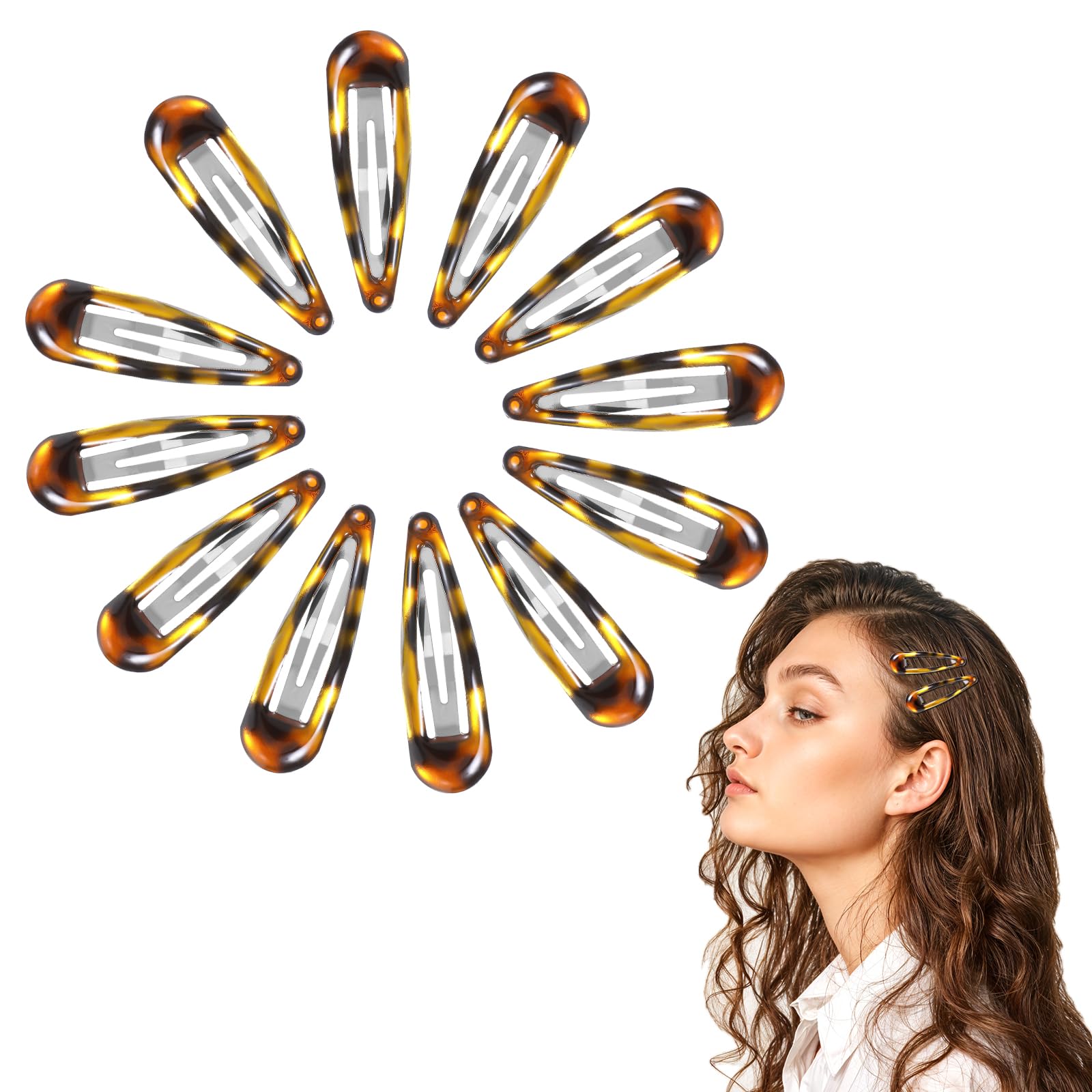 Vintage Tortoise Shell Snap Hair Barrettes