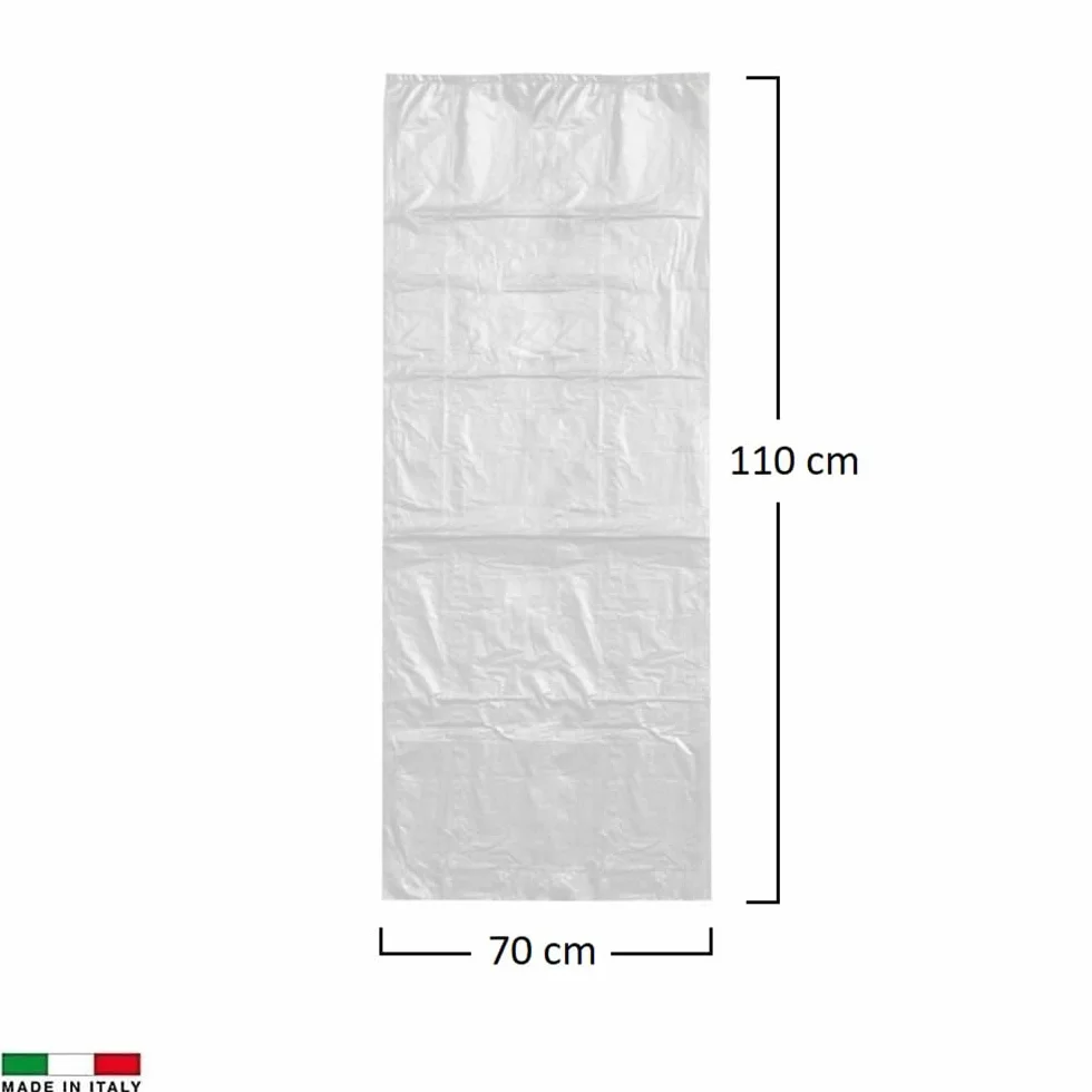 Virsus 100 Sacchi spazzatura colore TRASPARENTE, misura 70x110 cm, Capacità 110 Litri, Sacchetti per Raccolta differenziata, 10 Rotoli da 10 Pezzi