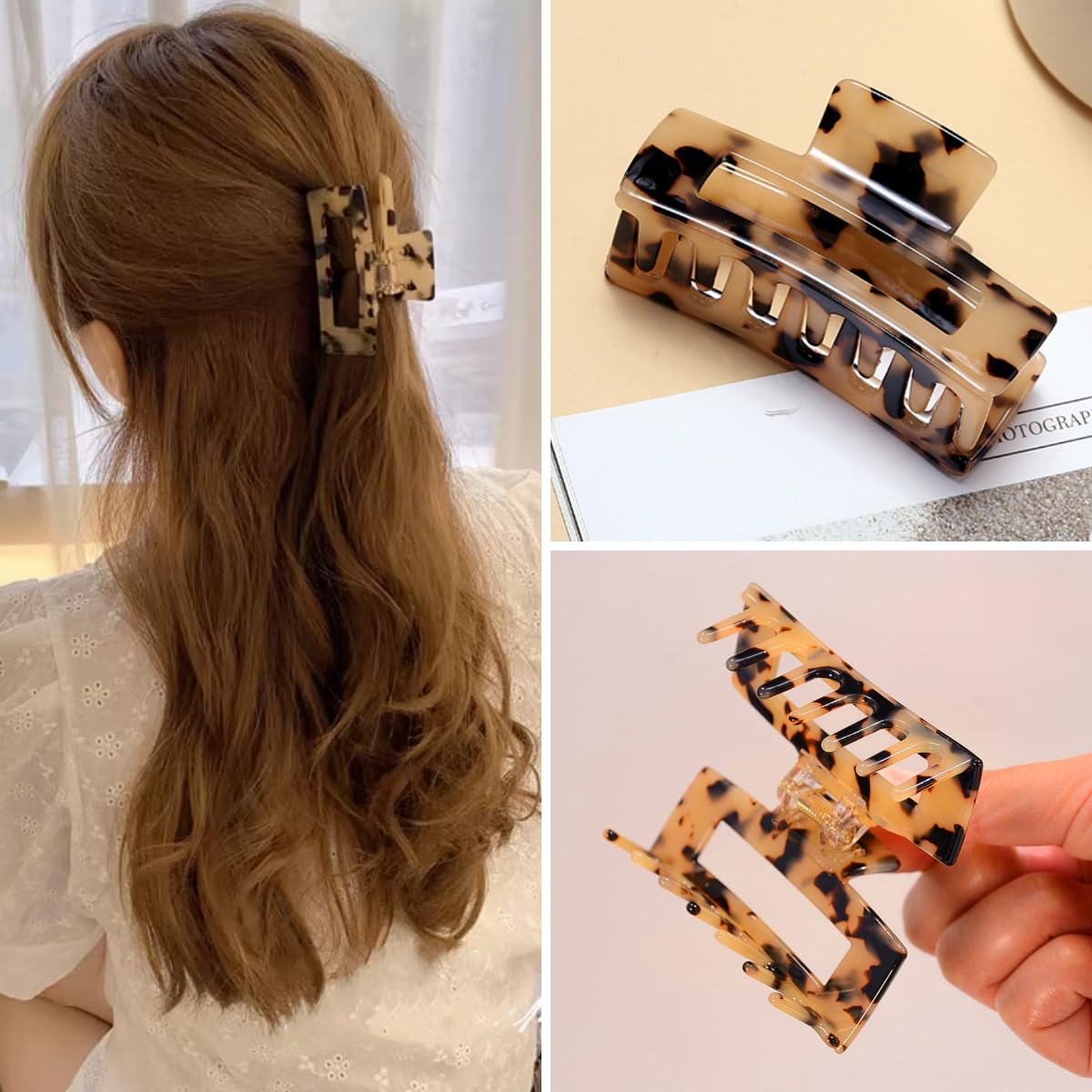 French Cutout Tortoise Acetate Claw Clip