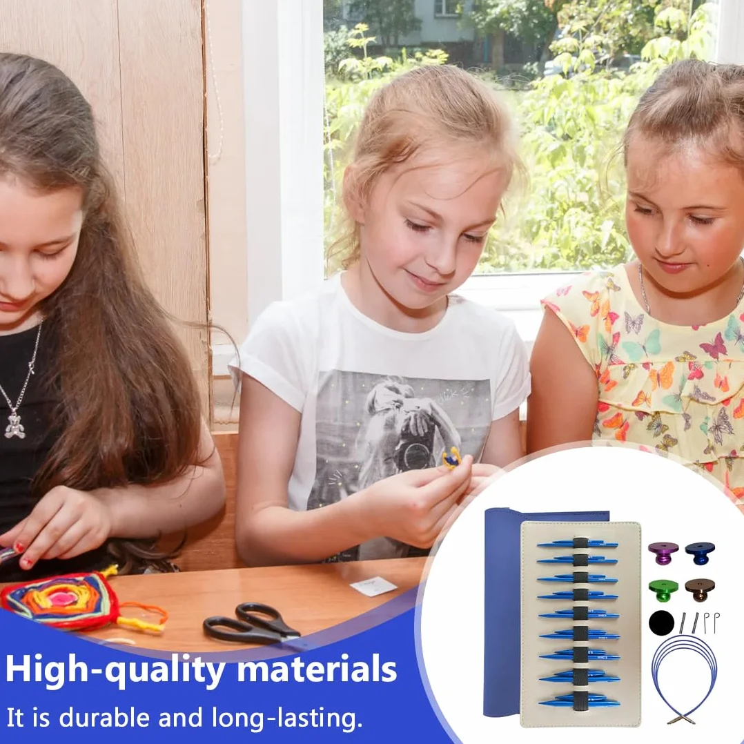 Set di Ferri Da Maglia Circolari Intercambiabili, 9 Paia, Set Uncinetto Professionale, Per Principianti E Adulti, Unisex